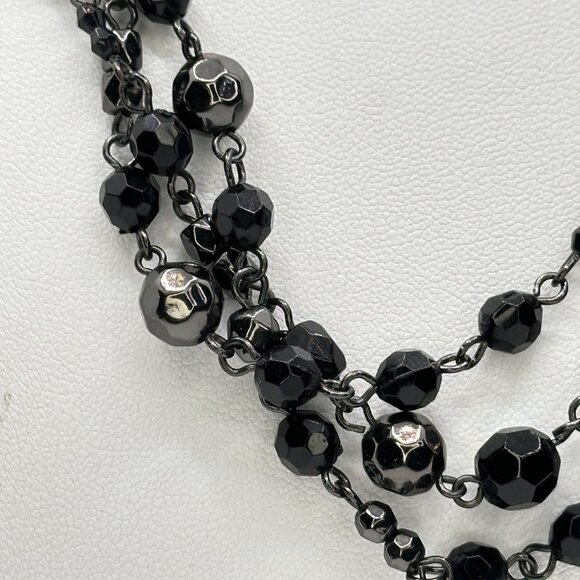 Premier Designs Arabian Nights Black AB Necklace Statement 36" Spring Clasp - Picture 4 of 7